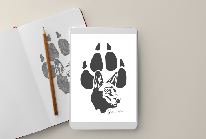 Векторная иллюстрация. Эскиз для тату