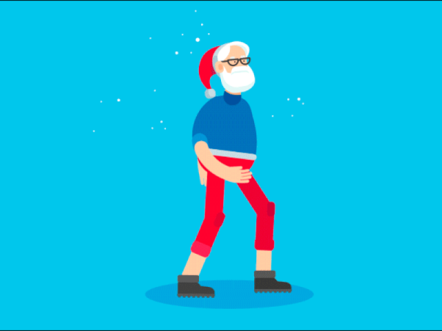 Walking Santa