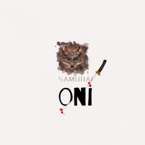 Samurai Oni логотип для сети ресторанов Кореи и Японии