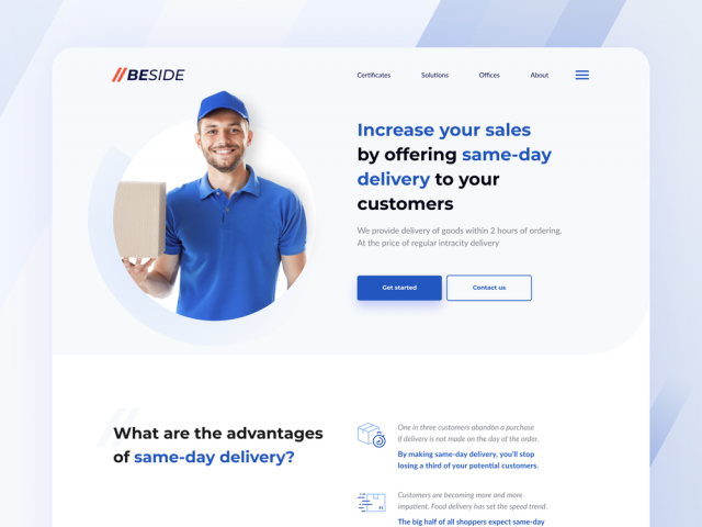 Лендинг для службы доставки