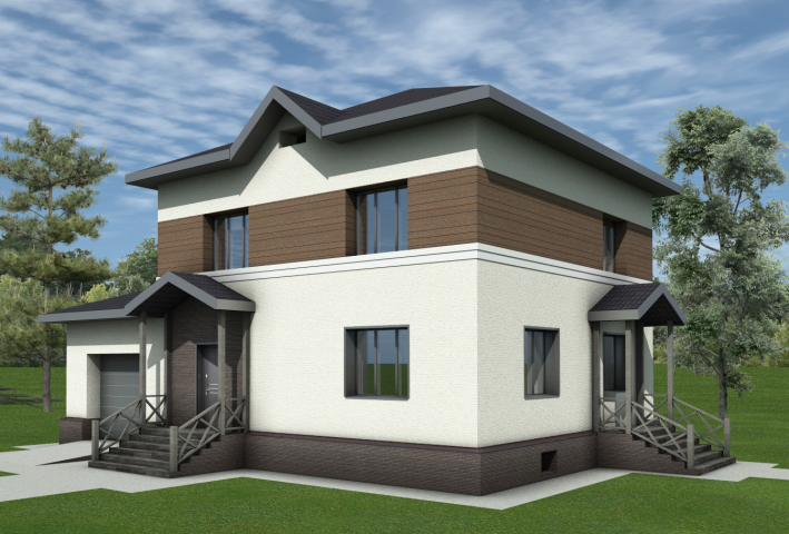 Дизайн-проект жилого дома в пос. Наука 2 вариант