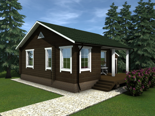 Проект дачного дома из деревянного бруса