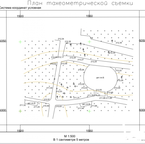 План тахеометрический съемки