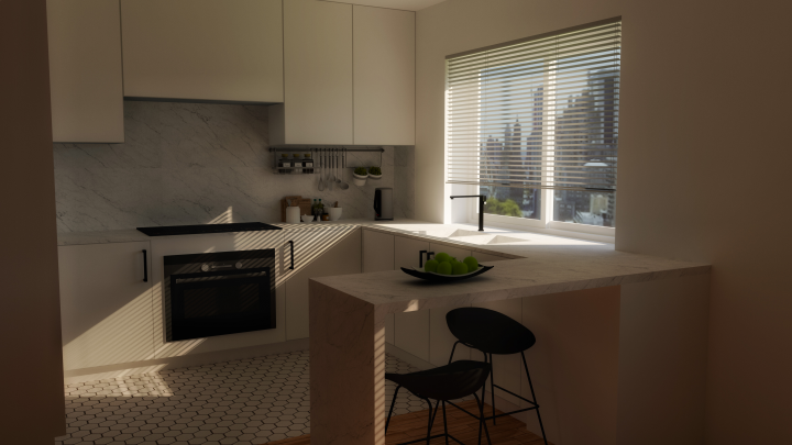 Пример кухни (разработка + визуализация)