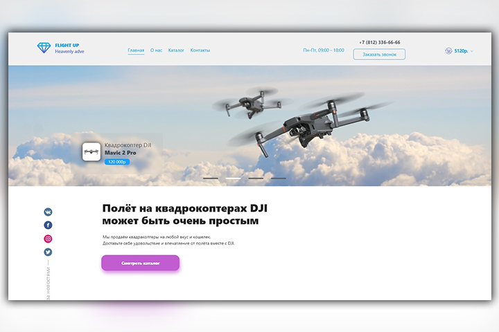 Дизайн интернет магазина по продажи квадрокоптеров