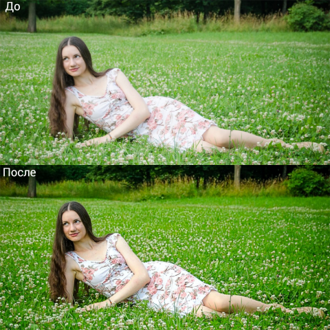 Девушка в траве