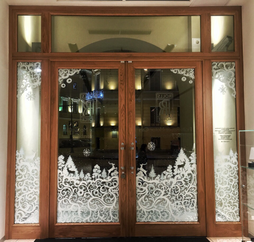 Роспись дверей автосалона Rolls Royse