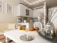 Neoclassical apartment kitchen 1