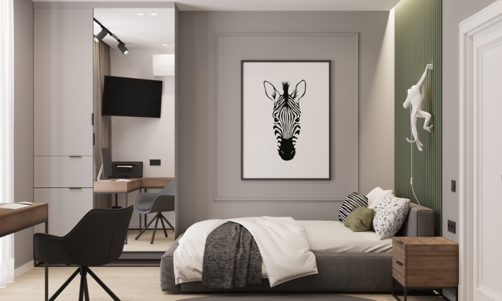 Дизайн, визуализация интерьера детской