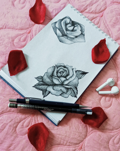 Эскиз роз для тату