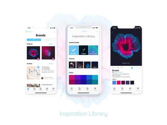 Приложение по поиску вдохновения для дизайнеров