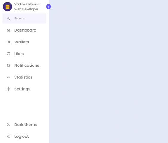 Адаптивный, удобный сайдбар