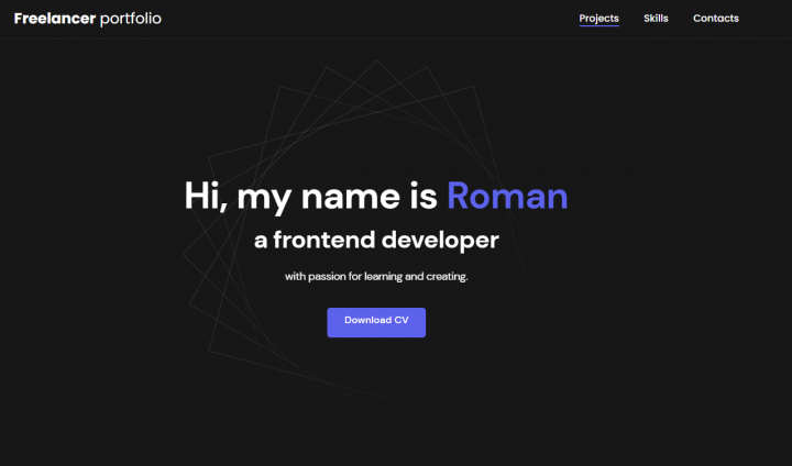 Вёрстка сайта с макета Portfolio