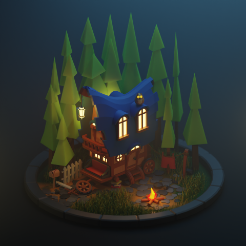 house in forest