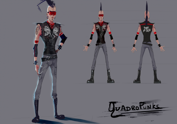 Персонаж - гонщик, Квадро-панк