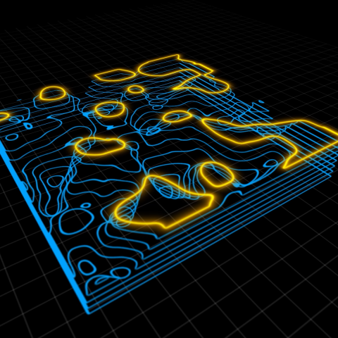 3D topographic map
