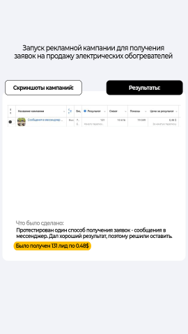 Запуск кампаний для магазина обогревателей