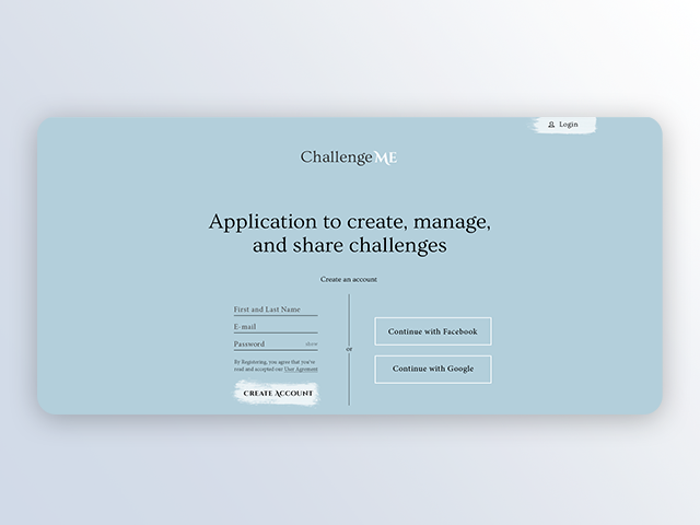 Десктопная версия приложения Challenge Me