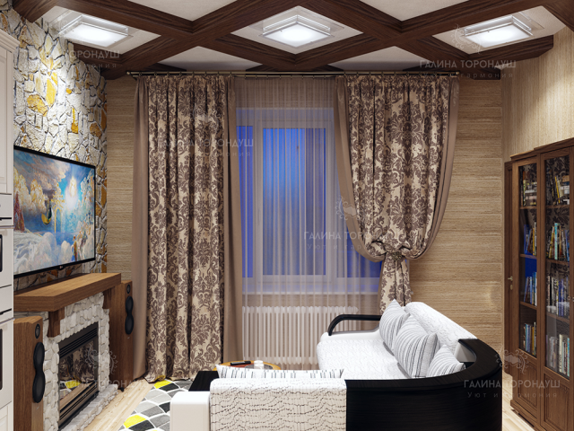 Дизайн интерьера квартиры 104 м2 (Москва) - гостиная