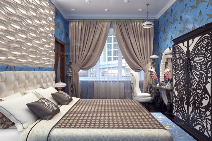 Дизайн интерьера квартиры 104 м2 (Москва) - спальная комната