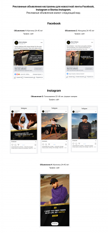 Таргетинг для бренда одежды в FB и Instagram /Англоязычный