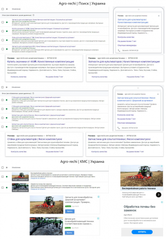 Запчасти для сельскохозяйственной техники – Adwords