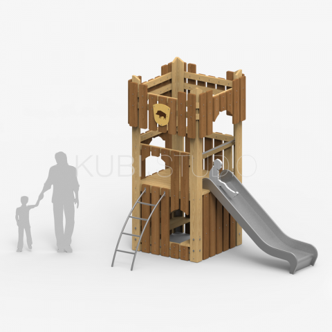 Детская крепость с горкой №11