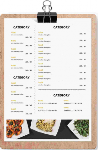 Дизайн меню ресторана