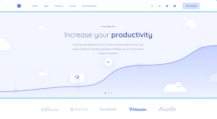 Clean simple landing page
