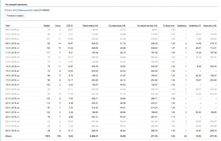 Настройка РК в Директ для лендинга по продаже франшизы