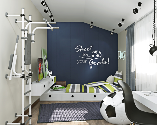 Дизайн комнаты для подростка (любитель футбола )