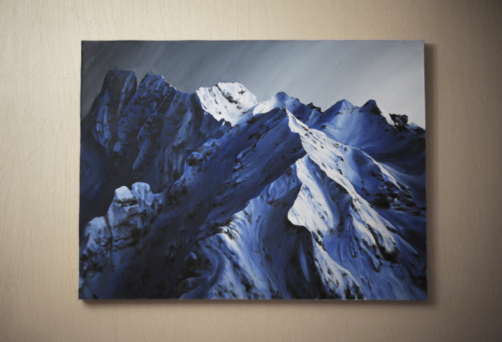 Картина маслом.Горный пейзаж.