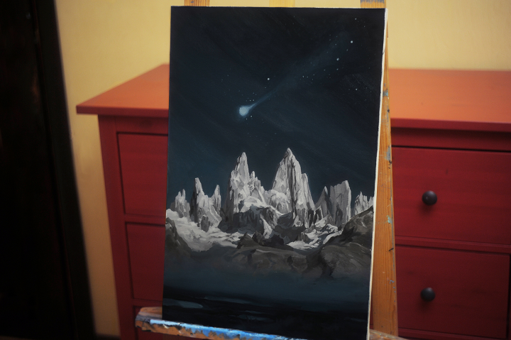 Картина маслом. Горный пейзаж. Реализм.