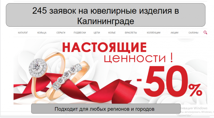 245 заявок на ювелирные изделия в Калининграде