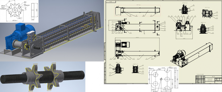 Подъёмный механизм "цепного" типа груз-сть до 2-х тон.