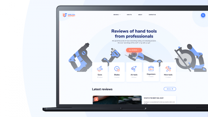 Сайт рейтинга ручных инструментов CMS WordPress