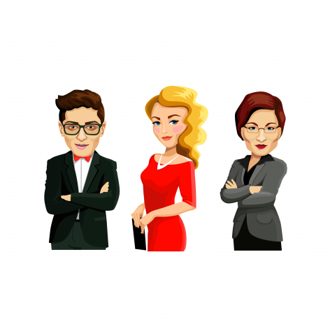 Персонажи в векторе с портретным сходством