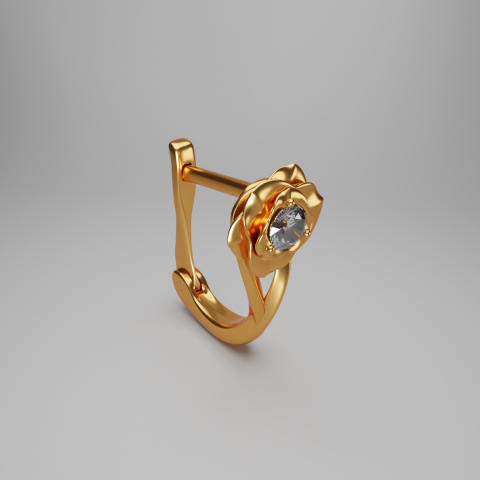 Серьга "Бутон розы"