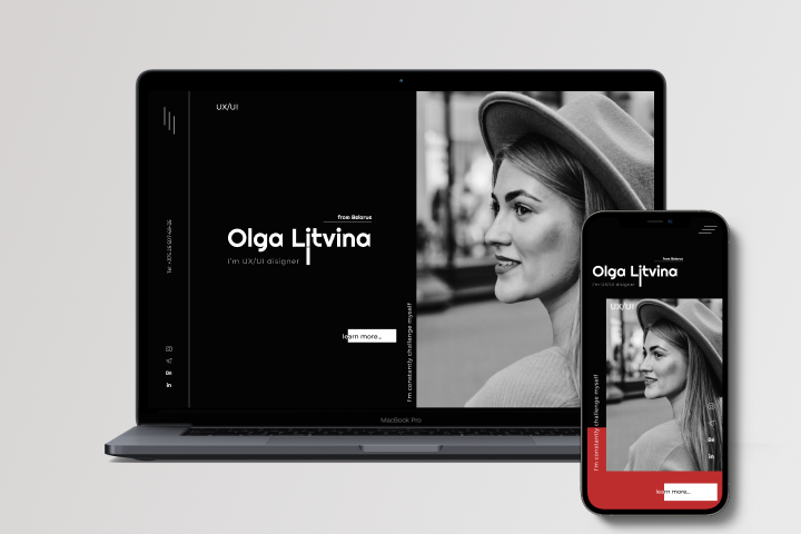 Сайт-портфолио для UX/UI дизайнера