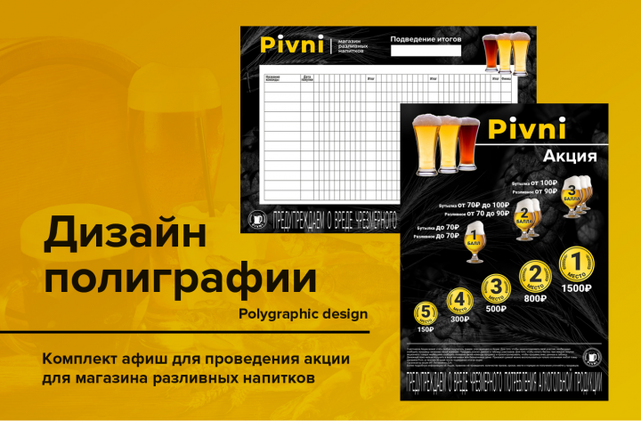 Комплект афиш для магазина напитков
