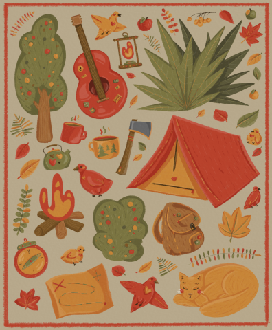 Набор изображений Кемпинг