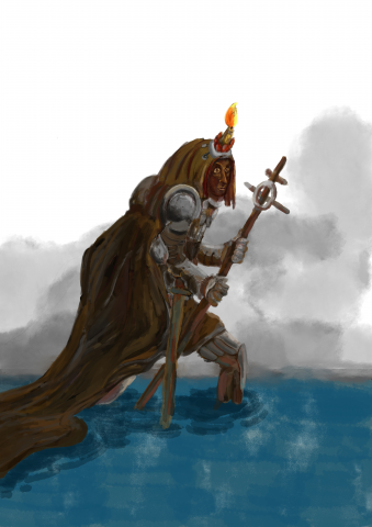 В воде