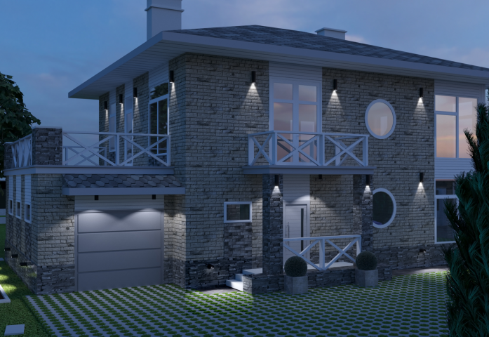 Дом, подсветка