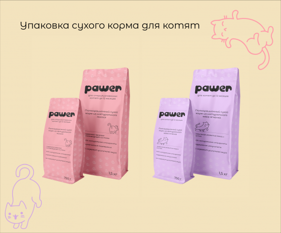 Упаковка сухого корма для котят