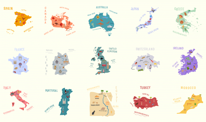 Набор векторных карт.