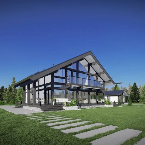 Визуализация фахверкового дома