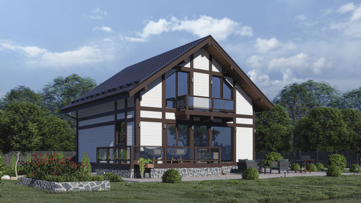 Каркасный дом в стиле Фахверк