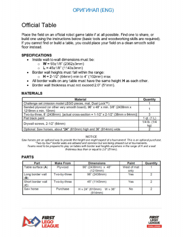 Инструкция по строительству стола (ENG-RUS)