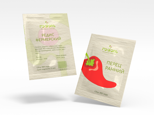 Упаковка для семян бренда RODOM