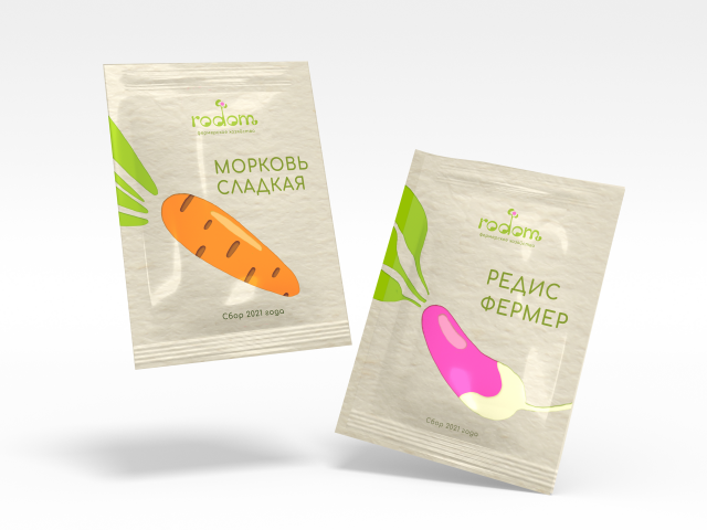 Упаковка для семян бренда RODOM